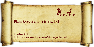 Maskovics Arnold névjegykártya